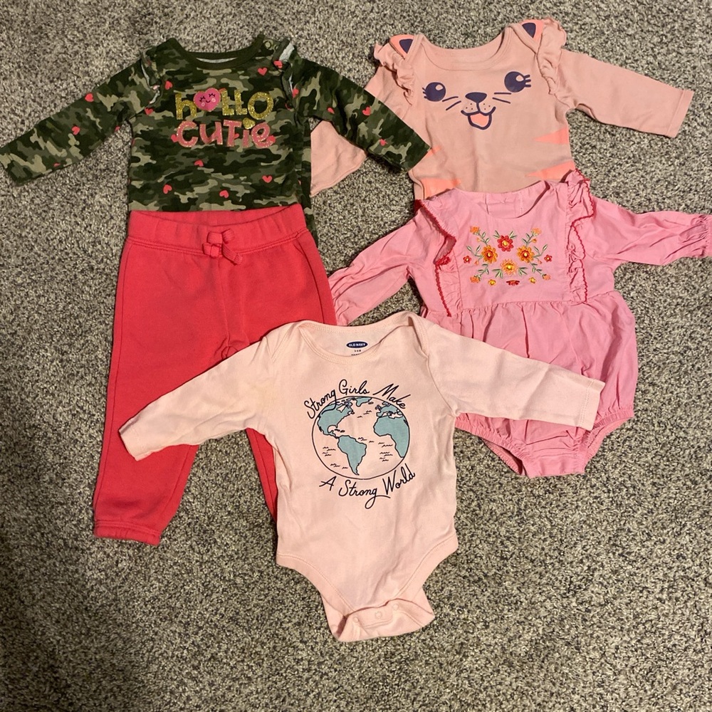Pink and Green Kids One Piece Set